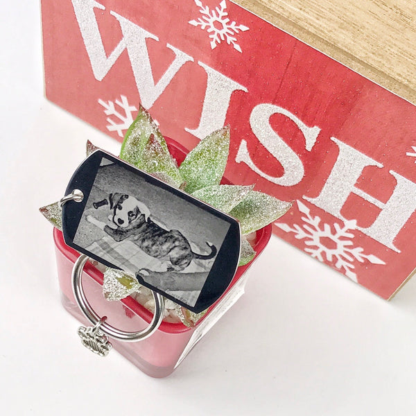 Double Sided Engraved Photo Keychain