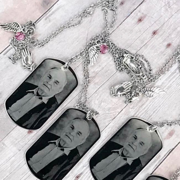 Photo Engraved Necklace - 3 Pack
