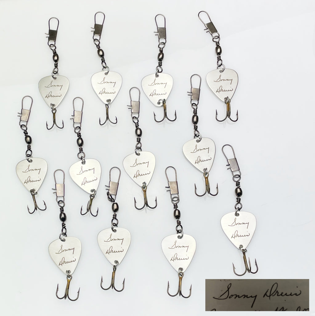 engraving fishing lures lead Fishing Lure – Onememorylane