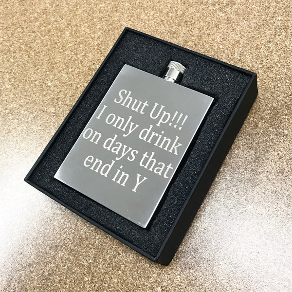 Rectangle Engraved Flask