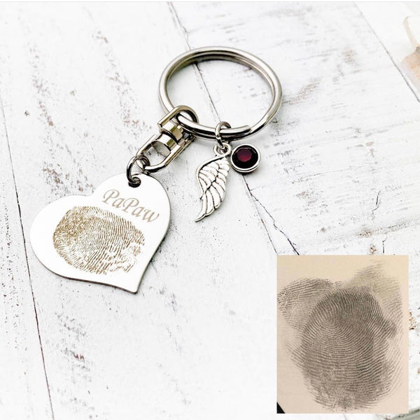 Fingerprint Memorial Keychain